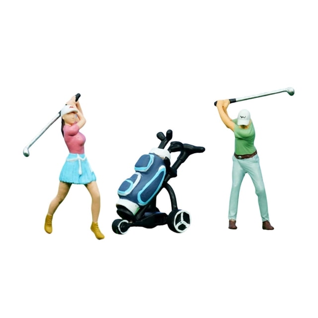 Kit de modelo de figura a escala 1/64, kit en miniatura, colección de figuras de golfistas (hombre y mujer), dioramas y figuritas.