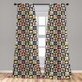 thumbnail image 5 of Ambesonne Black and White Curtains, Kitchen Fruits, Pair of 28"x63", Multicolor, 5 of 5