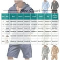 thumbnail image 2 of Ahabrexf Men's Summer Solid Color Casual Long Sleeved Hooded Shorts Pocket Breathable Set, 2 of 6