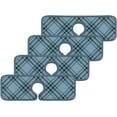 thumbnail image 3 of 4 Pcs SKYSONIC Faucet Absorbent Mat Blue Tartan Texture Washable Counter Drying Pads Behind Faucet for Kitchen Bathroom, 3 of 7