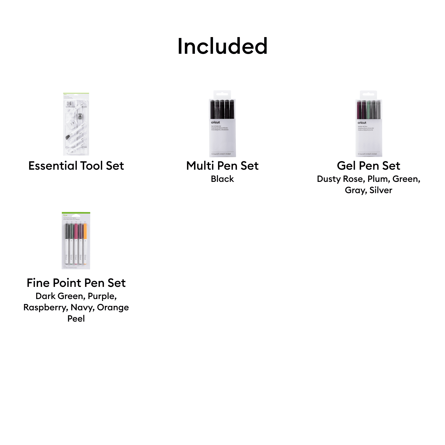 Cricut Essential Tools & Pens Bundle (3 Multi-colored pen sets)
