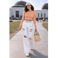 thumbnail image 2 of Socal Look Women's Cotton Crochet Sweater Long Sleeve Summer Casual Pullover Peach, X-Small, 2 of 4