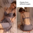 thumbnail image 4 of Pijamas seductores con perspectiva de encaje sexy para mujer, tirantes sin espalda, ropa de dormir para el hogar - Gris, 4 of 6