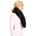 thumbnail image 3 of Sakkas Malen Long Rectangle Faux Fur Warm Soft Furry Wrap Around Loophole Scarf - Black - OS, 3 of 5