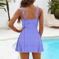 thumbnail image 6 of ClodeEU Women's Plaid One Piece Adjustable Straps Swimsuit with Built in Pads,Backless Modest Skirt Shorts Slim Fit Swimwear Blue,Womens Plus S, 6 of 7