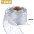 thumbnail image 2 of 2.5 Inch Wide Christmas Wired Ribbon Snowflake Organza Sheer Glitter Ribbon for Xmas Tree, Wreath, Party Decoration, Gift Wrapping (White, 21.9 Yards), 2 of 7
