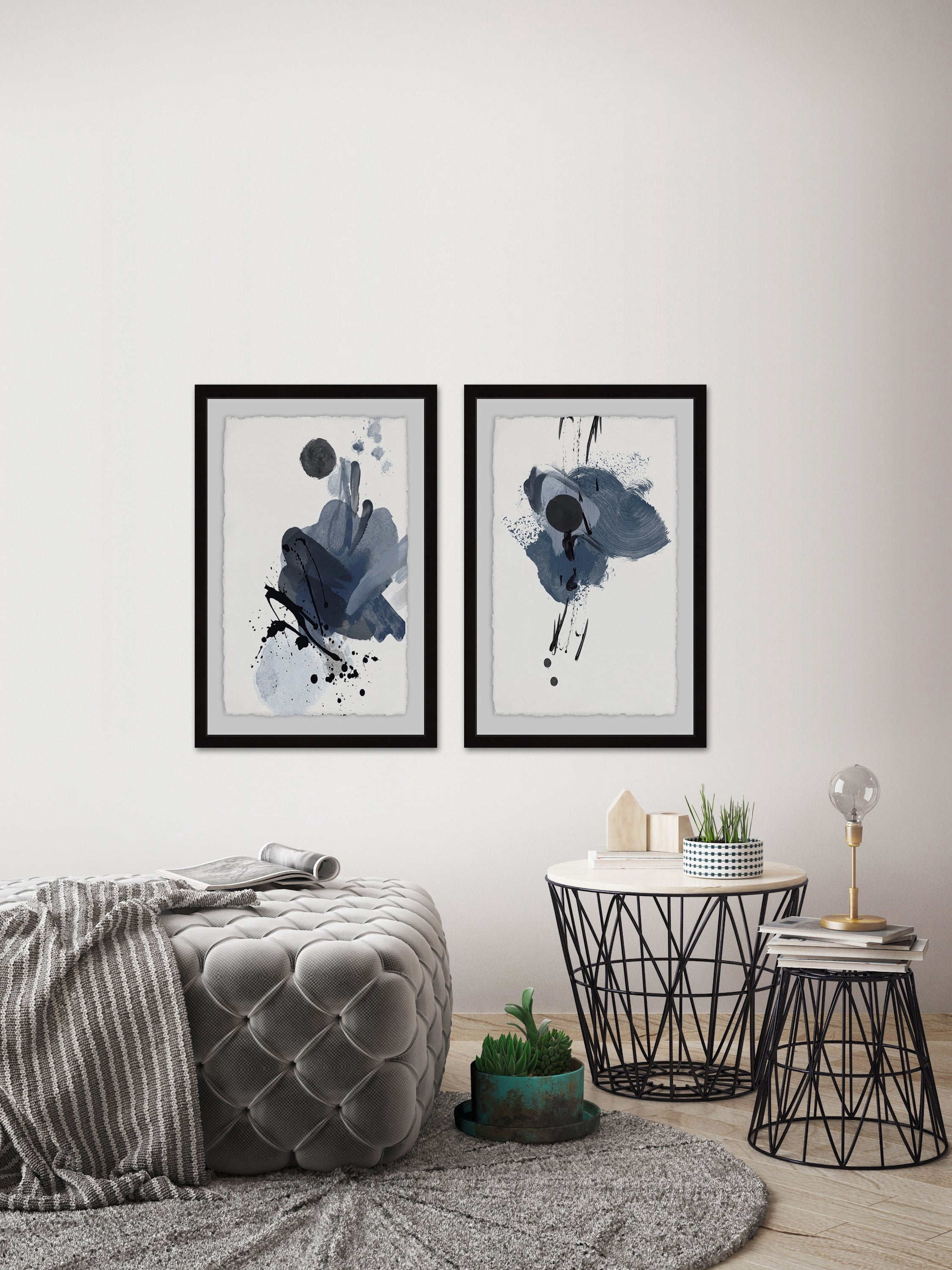 Marmont Hill Dark Strokes Diptych, 24" x 32"