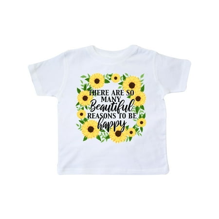 

Inktastic There are so many Beautiful Reasons To Be Happy with sunflower wreath Gift Toddler Boy or Toddler Girl T-Shirt