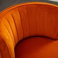 thumbnail image 3 of 360 Degree Swivel Cuddle Barrel Accent Sofa Chairs, Round Armchairs with Wide Upholstered, Fluffy Velvet Fabric Chair for Living Room, Bedroom, Office, Waiting Rooms (Orange), 3 of 11