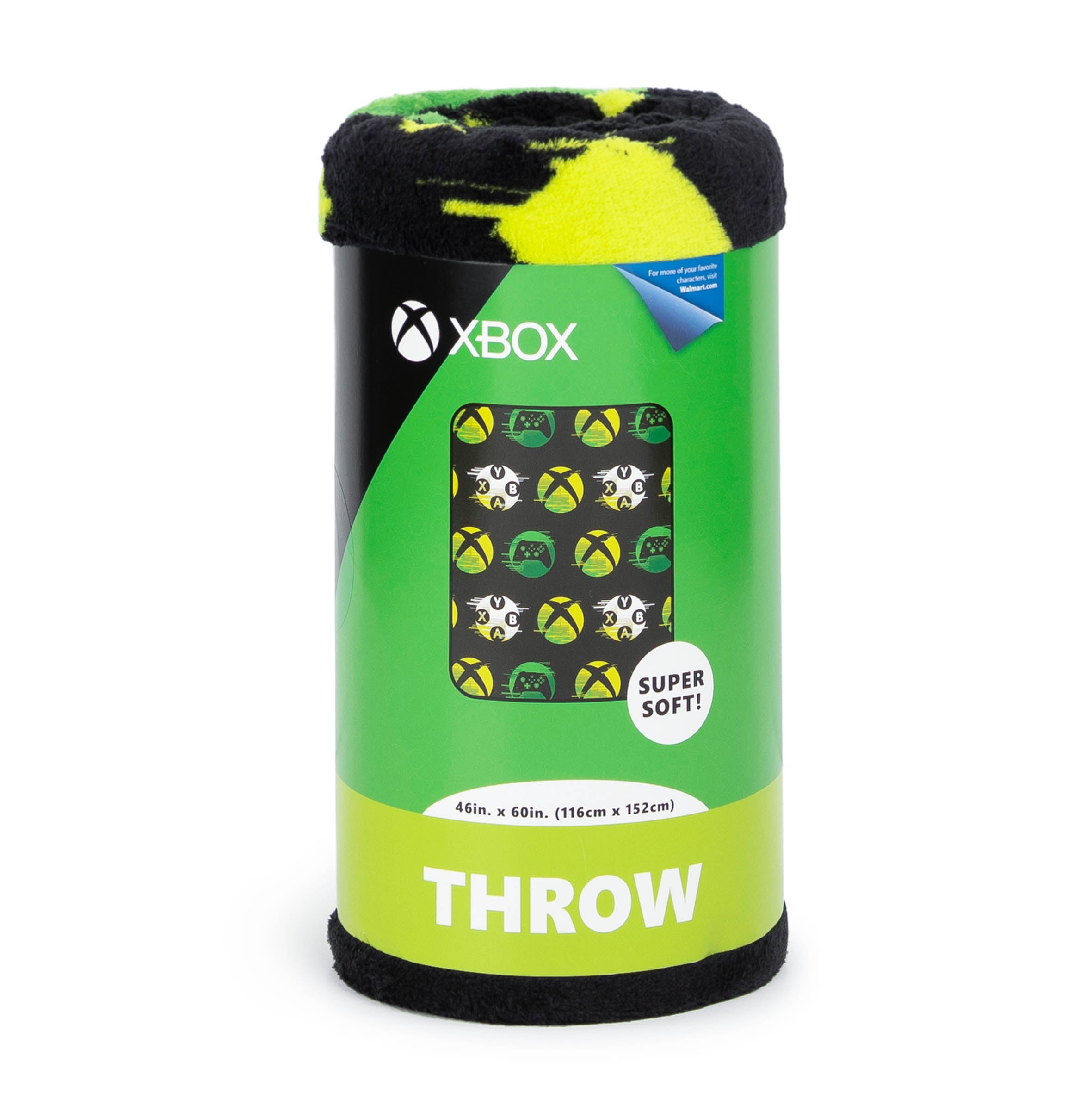 Xbox Head Glow In The Dark Kids Throw Blanket, 46 x 60, Microfiber, Black, Microsoft