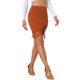 thumbnail image 4 of Falda midi bohemia de flecos sólida casual de verano para mujer INSPIRE CHIC color caramelo L, 4 of 6