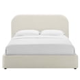 thumbnail image 5 of Platform Bed Frame, Queen Size, White, Velvet, Bedroom, Modern Contemporary Boutique HB36809, 5 of 9
