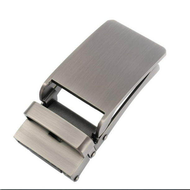 Hebilla automática rectangular para cinturón de trinquete de 3-3,5 cm de ancho. Hebillas para pantalones de hombre. plata mate