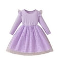 thumbnail image 2 of LIBRCLO Toddler Girls Dresses, Long Flutter Sleeve Midi Casual Clothes for Spring Fall Holiday Birthday Party Dresses Size 5-6, 2 of 6