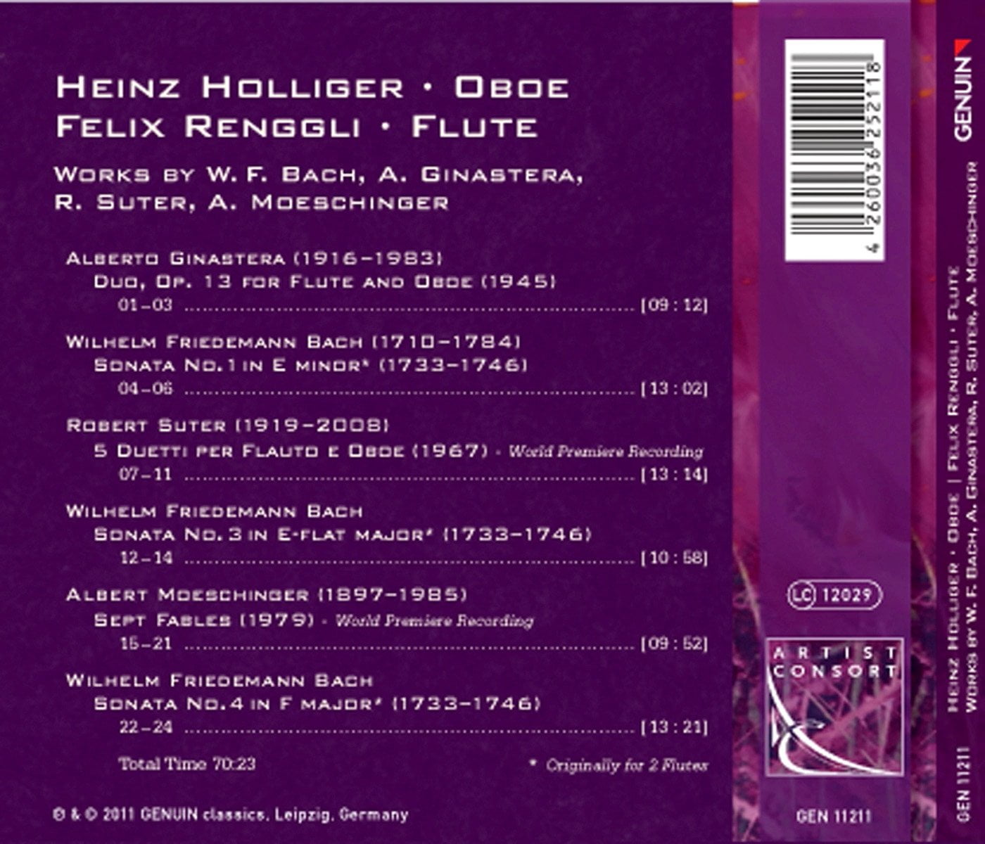 Felix Renggli - Fables - Works for Oboe & Flute - Music & Performance - CD