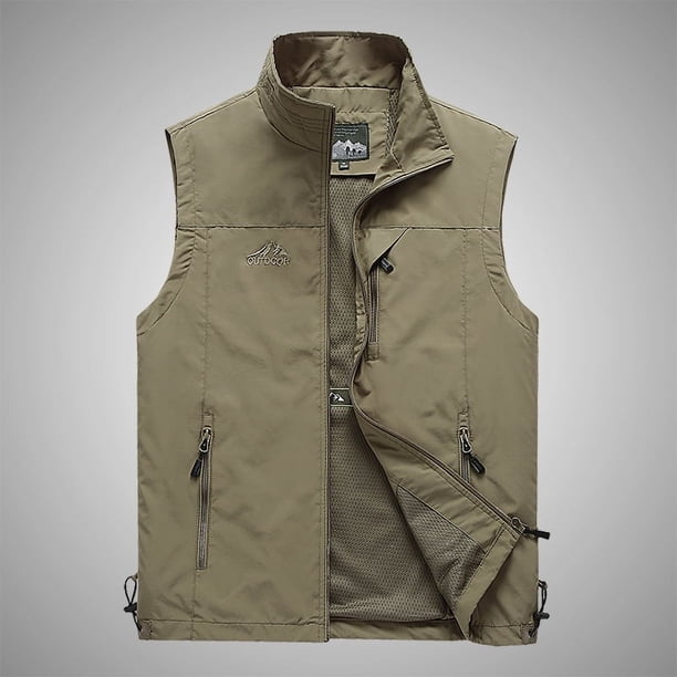 Chaleco nuevo de primavera y otoño para hombre, para exteriores, ocio, fotografía, pesca, jóvenes y de mediana edad, chaleco, abrigo