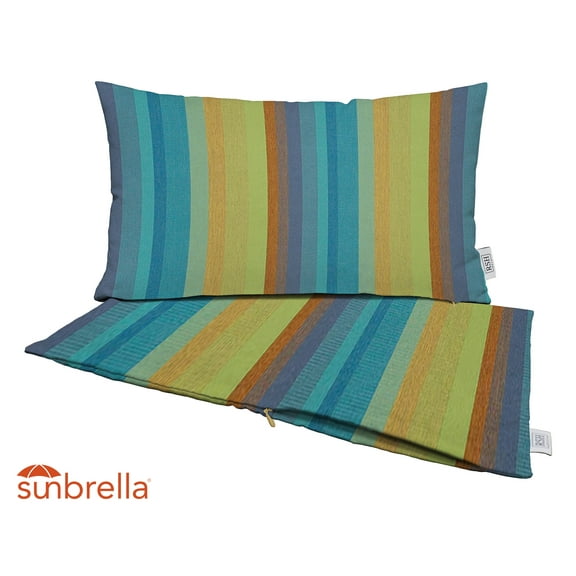 RSH Decor: Sunbrella Pillow Covers Set of 2 | 20" x 20" Square Covers | Weather-Resistant Sunbrella Fabric | Astoria Lagoon