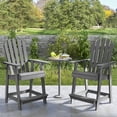 thumbnail image 2 of Costway 1 PCS Tall Bar Stool HDPE Patio Chair with Armrest Footrest Home Indoor Outdoor Gray, 2 of 8