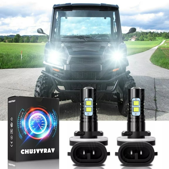 For Polaris Ranger RZR 500 570 700 800 LED Headlight Bulbs 100W High Power 6000K White 2x