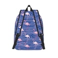 thumbnail image 2 of Lsque Flamingo Pattern Canvas Daypack, Durable Backpack, High-quality Versatile Backpack,Vintage Compact Backpack-Small, 2 of 6