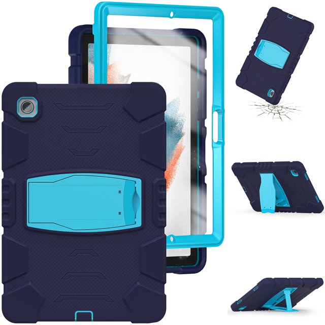 Case de tabletas para Samsung Galaxy Tab A8 10.5 '', caja protectora a prueba de choque de servicio pesado con Kickstand Ikkle Tab A8 10.5 X200/X205