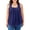 Blue, variant on ANFERRY Plus Size Tank Tops for Women with Shelf Bras Pleated Tops Square Neck Sleeveless Split Side Camisoles