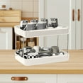 thumbnail image 4 of Organizador de estantes de mesa de 2 niveles, organizador multifunción para despensa, especias de cocina, estante de baño, organizador de estantes de mesa (blanco), 4 of 6
