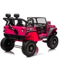 thumbnail image 6 of 24V 4WD Ride on Toys with Remote Control, 2 Seater Kids Electric Car 7AH Battery Powered Truck Vehicle Powered 4-Wheeler Toy w/ Spring Suspension, Bluetooth Music, Gift for Boys Girls Pink, 6 of 12