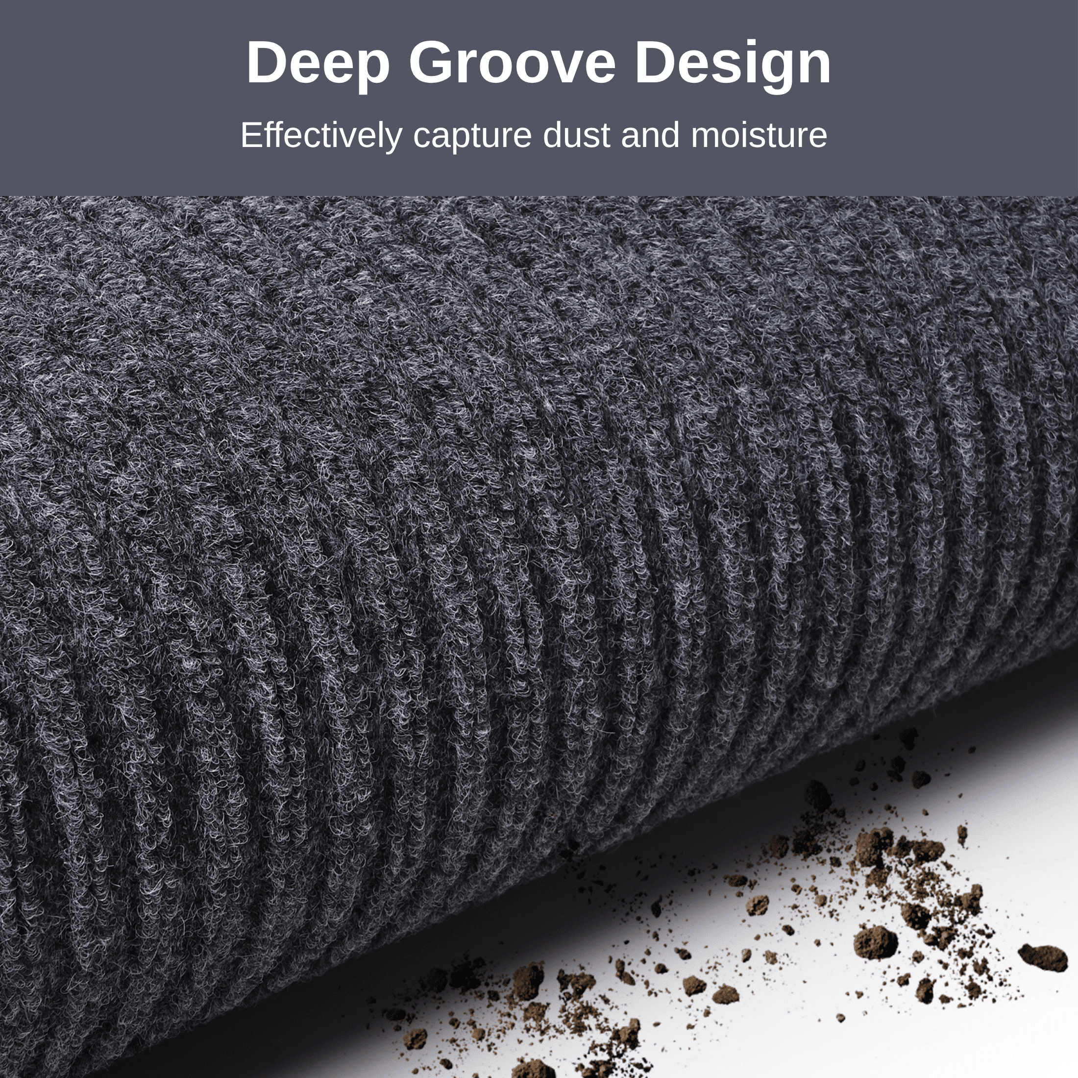 Qunbio Commercial Carpet Runner, 3' x 10' Commercial Rugs with Rubber Edge, Non-Slip Hallway Runner Rug for Indoor Outdoor High Traffic Areas, Gray