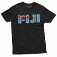 thumbnail image 3 of Men's Fiji Shirt Fiji Patriotic Shirt Fiji National Flag Tee Fijian Gifts Fijian Shirts (Large Grey), 3 of 7