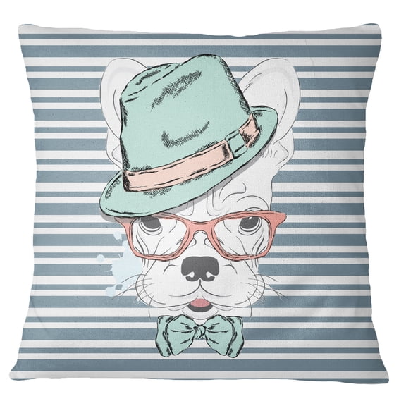 S4Sassy Dog Print Home Decorative Dusty Blue Cushion Case Throw Pillow Cover - Choose Size