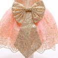 thumbnail image 5 of Baby Girls Ruffle Lace Backless with Headwear Bowknot Flower Wedding Christmas Dress, 3M-24M, 5 of 7