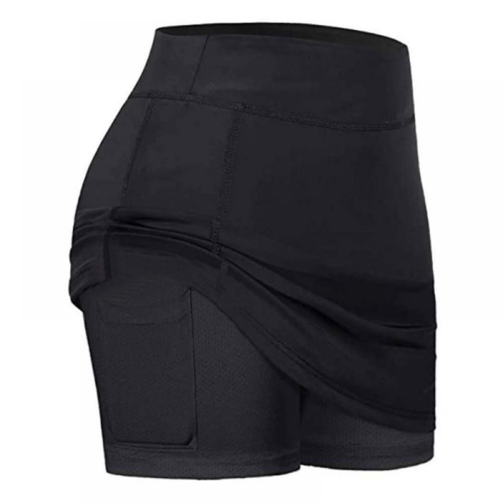 Champion Women's Run Athletic Skort Short Zipper back pocket Reflective SMALL 