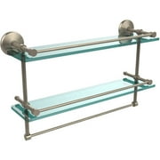 22" Gallery Double Glass Shelf with Towel Bar