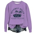 thumbnail image 3 of Women's Casual Crewneck City English Letter Print Hoodie Dressy Sweater Jacket Women Light Womens Sweatshirt Knit round Fall Sweatshirts Women Jacket Women with Hoodie Casual Christmas Pullover Women, 3 of 3