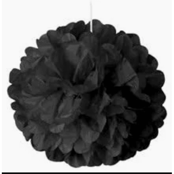 AMSCAN - Black Pompom Tissue Decorations (3 Pieces)