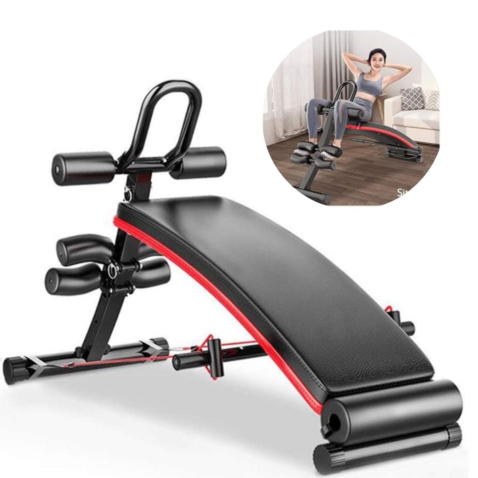 Details about   Adjustable AB Sit Up Bench Back Hyper Exercise Abdominal Roman Chair Workout & 