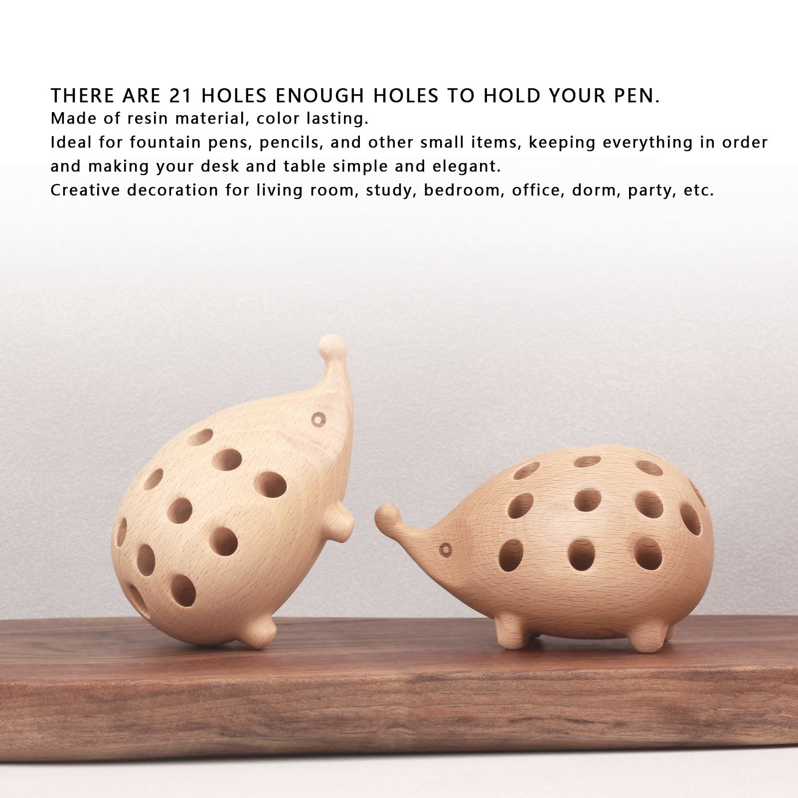 Rupoun Cute Hedgehog Resin Pen and Pencil Holder, Novelty Animal Desktop Organizer for Home Office Desk Supplies, 4.7 x 3.0 inches (12 x 7.5 cm) Accessory, Perfect Decor Gift