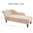 thumbnail image 2 of 60.6 Inch Upholstered Chaise Lounge with Left Armrest, Button Tufted Lounge Sofa, Velvet Button-Tufted Chaise Lounge Chair Leisure Sofa Chaise Chair for Bedroom, Living Room and Office, 2 of 8