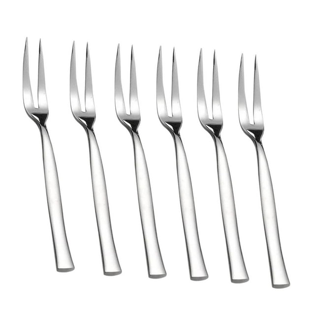 Juego de 6 tenedores de repostería, tenedores de fruta, tenedor de aperitivo familiar, tenedor de ensalada, tenedores de postre de fruta para ceremoni