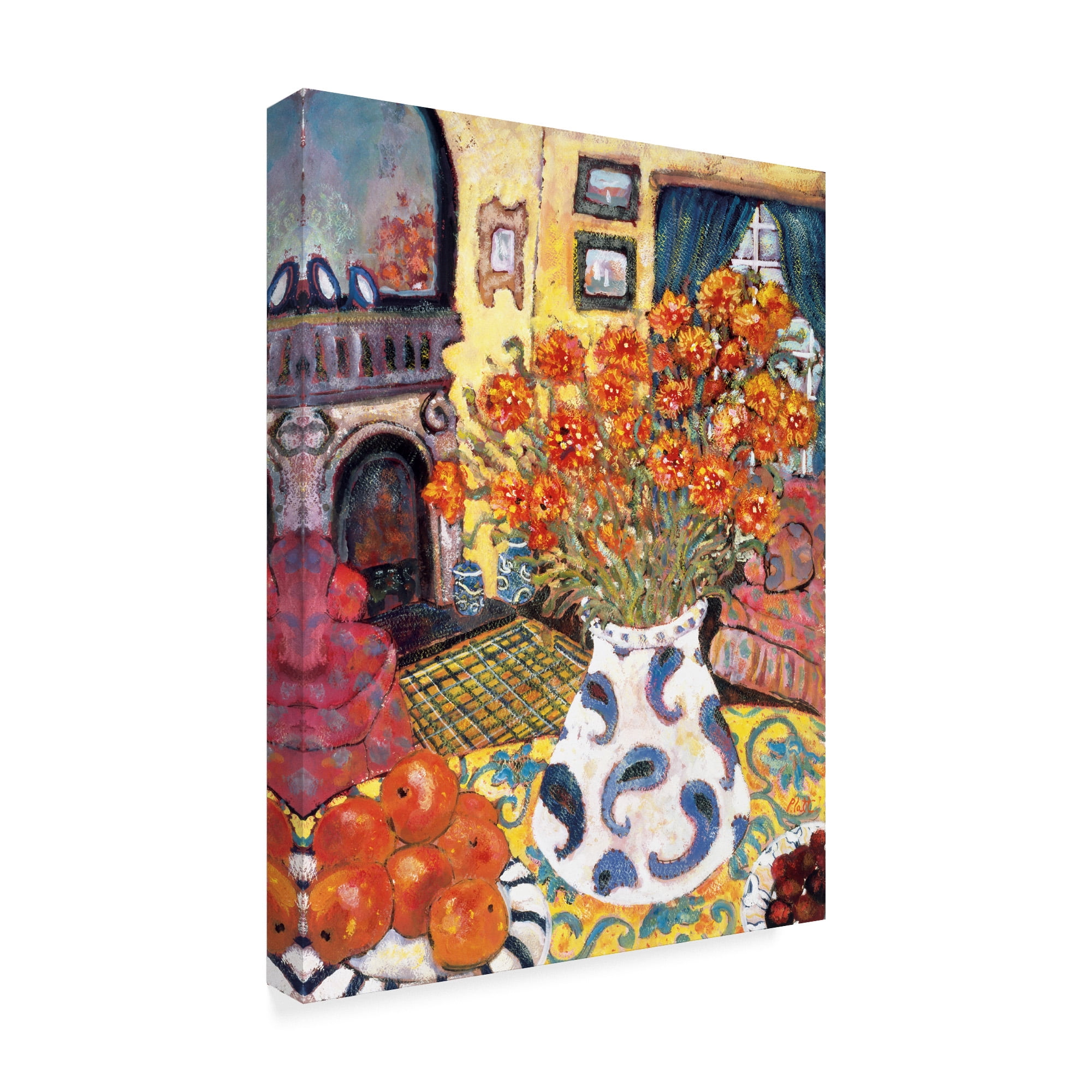 Trademark Fine Art 'Blue Paisley' Canvas Art by Lorraine Platt