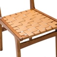 thumbnail image 6 of Resenkos Set of 2 Rubber Faux Leather Woven Dining Chair with Wood Frame,Camel Color, 6 of 9