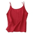 thumbnail image 4 of Seductiva Women Tank Tops Summer Ladies' Fashionable and Summer Cotton and Linen V Neck Slim Shoulder Strap Vest Women with Camisole Top Tank Summer Sleeveless Tops Loose Tees, 4 of 4