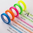 thumbnail image 1 of HWZWT 5 rolls of highlighter tape 4 feet colored clear tape fluorescent neon tape removable highlighter for students teachers reading and taking notes in class working from home 23 inch, 1 of 5