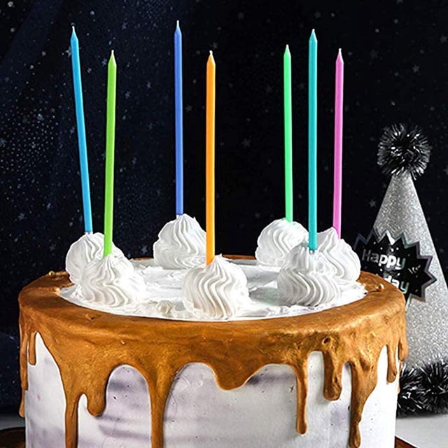 Velas para Pastel de Cumpleaños ANGGREK 30 Uds Largas Y Finas Coloridas 15 cm