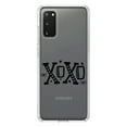 thumbnail image 1 of DistinctInk Clear Shockproof Hybrid Case for Galaxy S20 / S20 5G (6.2" Screen) - TPU Bumper Acrylic Back Tempered Glass Screen Protector - XOXO Black Hearts Valentine, 1 of 2
