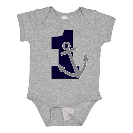 

Inktastic First Birthday Nautical Anchor 1 Year Old Gift Baby Boy or Baby Girl Bodysuit