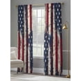 thumbnail image 4 of Independence Day Sheer Curtains 2 Panels Set U.S. Flag Themed Five-Pointed Star Retro Wood Grain Sheer Window Curtains Light Filtering Rod Pocket Voile Drapes for Bedroom Living Room 52"X96", 4 of 9