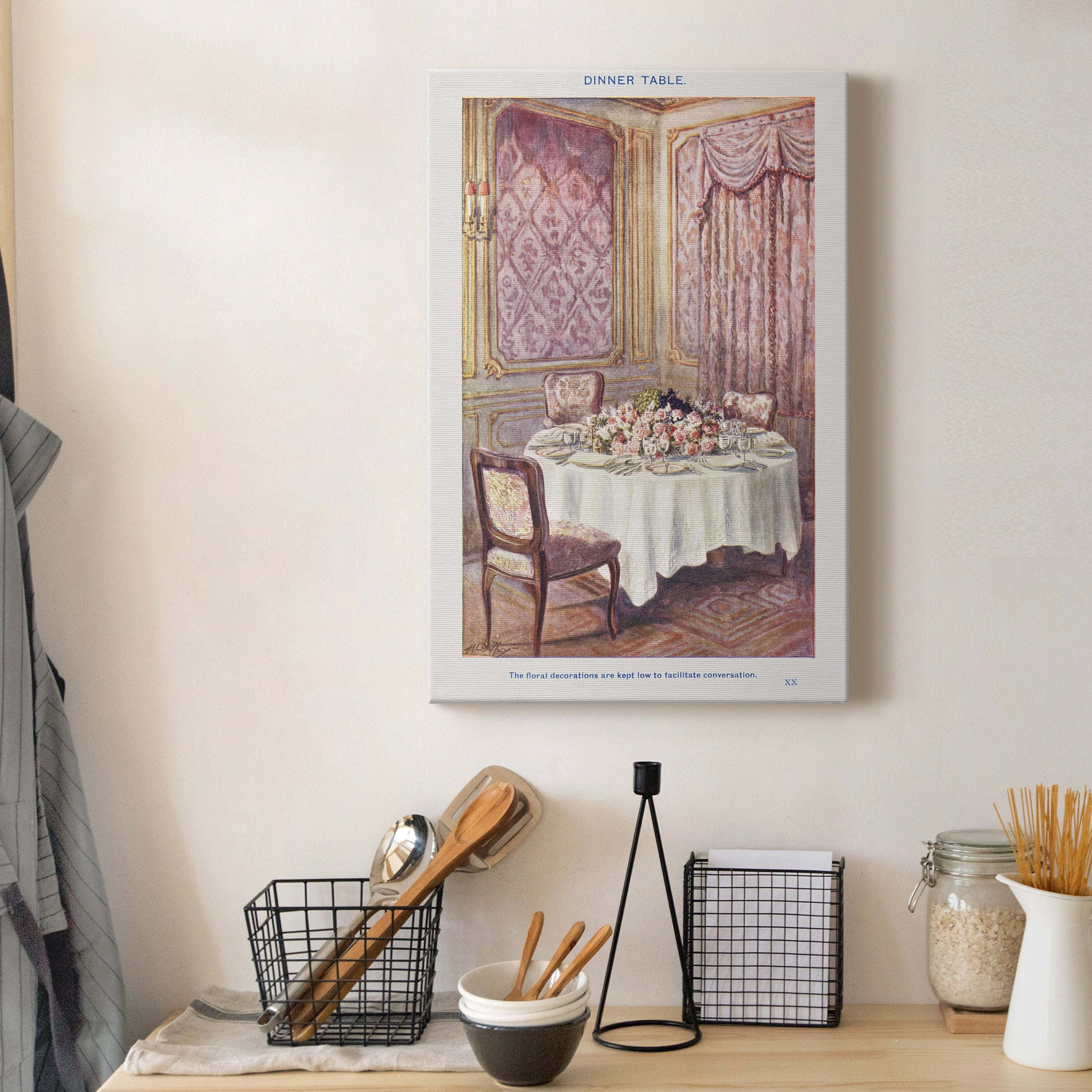 A Dinner Table Premium Gallery Wrapped Canvas - Ready to Hang - 24 x 36
