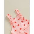 thumbnail image 6 of Bslissey Kids Baby Girls Valentines Day Overalls 6M-4T Sleeveless Heart Print Suspender Romper Flared Pants Toddler Casual Strap Jumpsuits Daily Clothes, 6 of 9